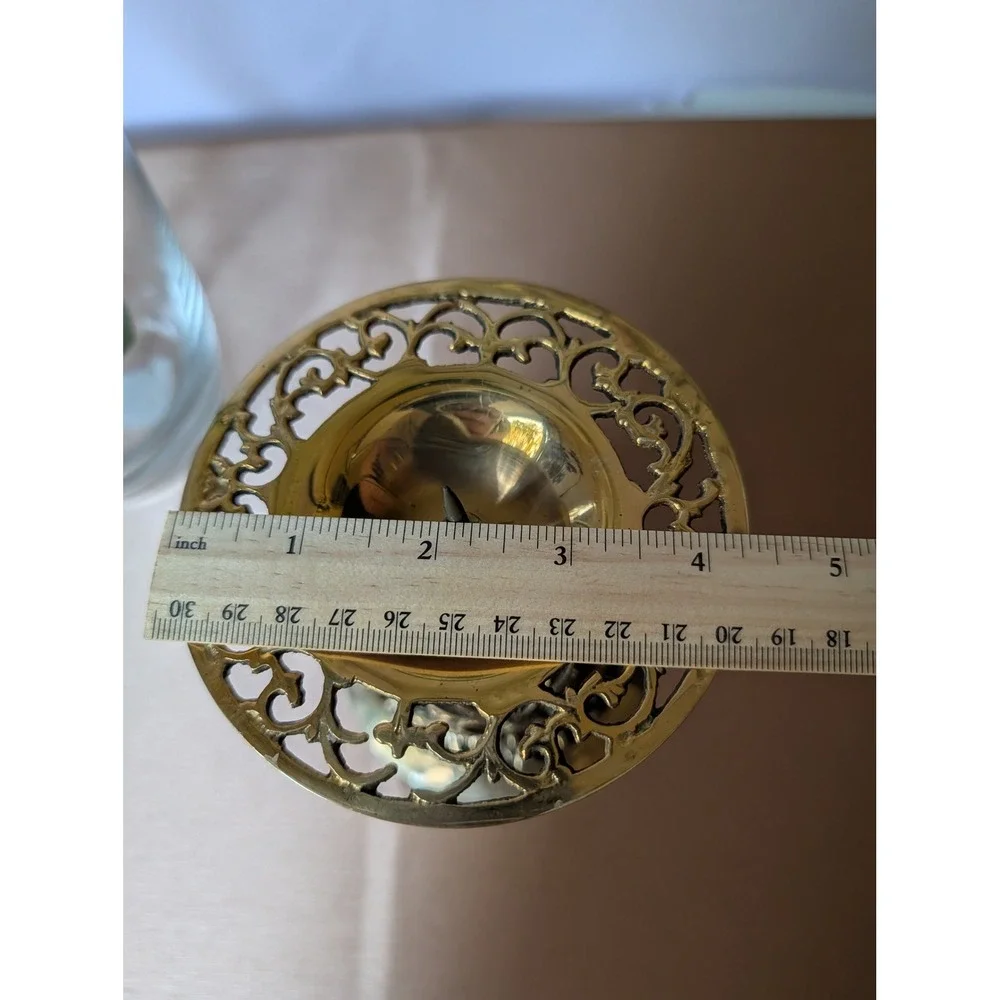 Vintage Ornate Brass Candleholder Candlestick Holder‎ Home Decor Taiwan Made